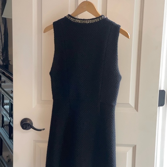 NWT ALICE + OLIVIA LACHLAN BLACK LINED MINI DRESS POCKETS GOLD BUTTONS Size 2 - Picture 7 of 10